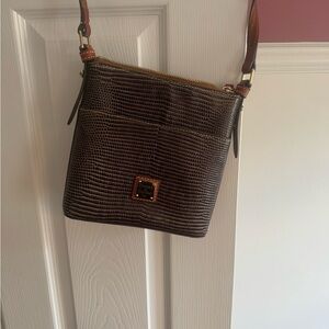 Dooney & Bourke Textured Brown Crossbody Bag